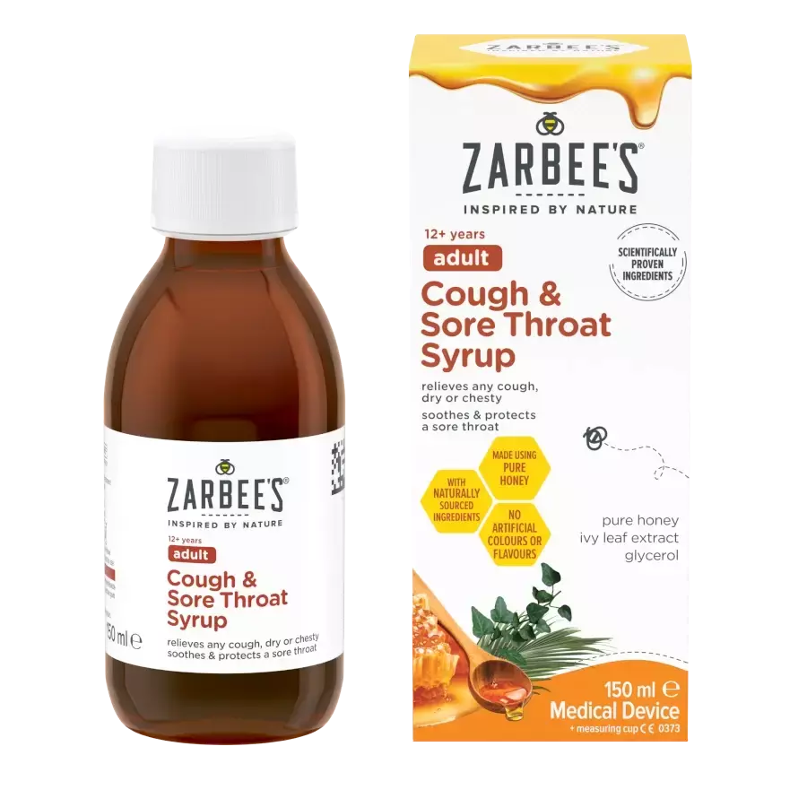 Zarbee’s® Adult Cough & Sore Throat Syrup​ - Image 2 - zarbees.co.uk - en-GB