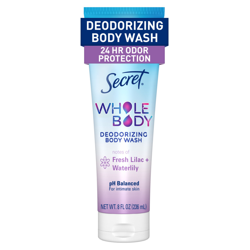 Whole body deodorant, absorbs sweat, Secret Whole body invisible cream, completely clean scent, packaging