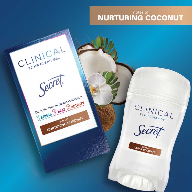 Clinical Strength Clear Gel Deodorant Clean Coconut