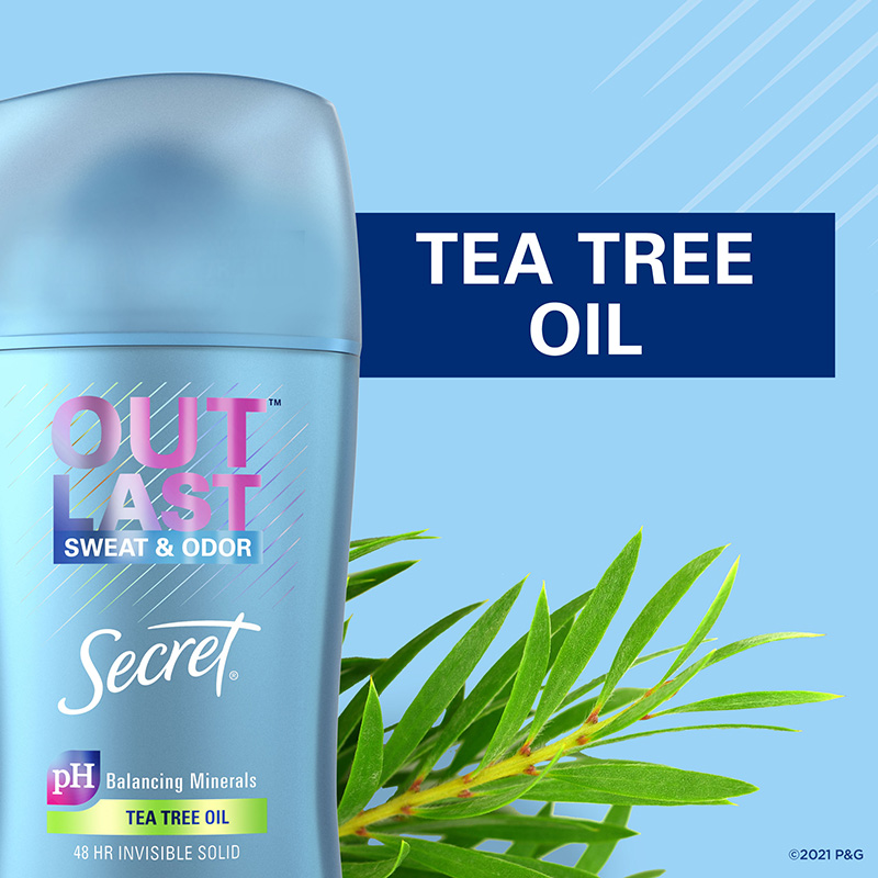 Outlast Invisible Solid Deodorant Tea Tree Oil Clean Marine Notes with a bold twist of Citrus & Melon
