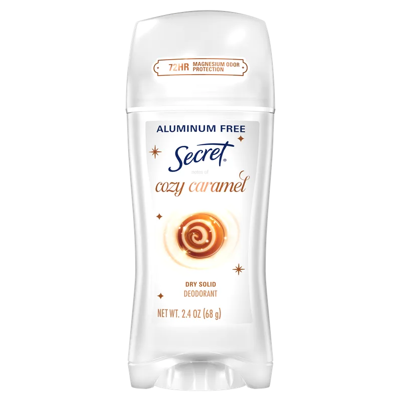 Cozy Caramel aluminum-free deodorant featuring elegant packaging and natural ingredients for lasting freshness