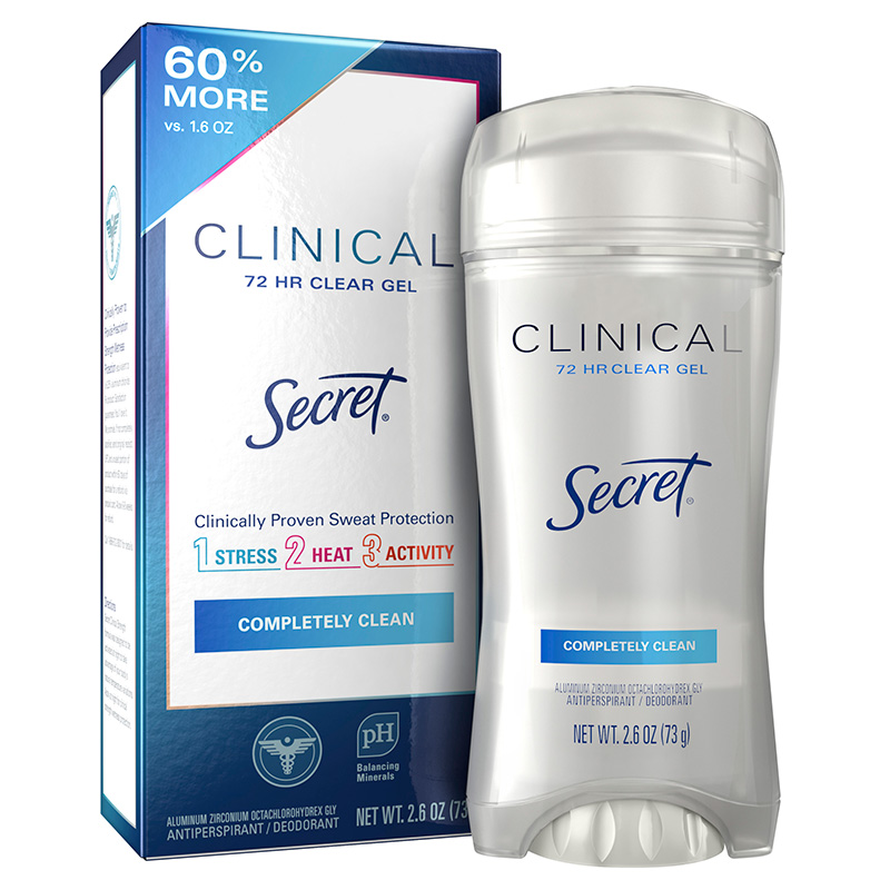 Clinical Strength Clear Gel Deodorant Completely Clean 2.6oz