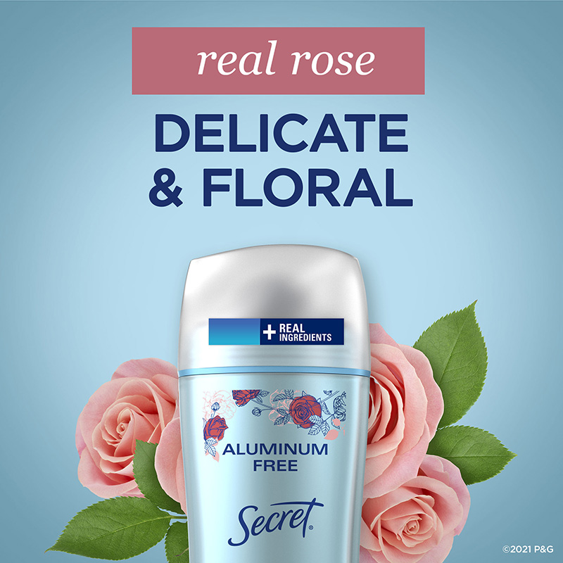 Secret Aluminum Free Deodorant - Real Rose Delicate & Floral