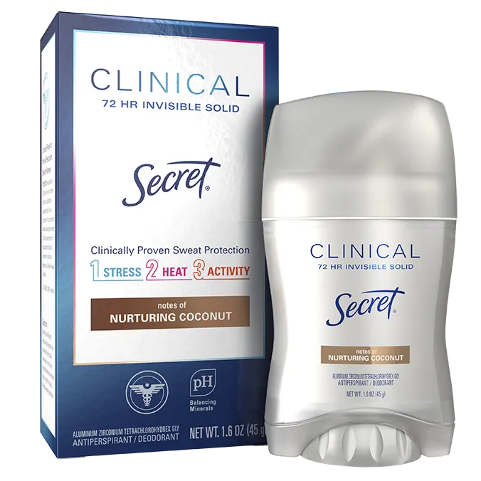 Clinical Strength Invisible Solid Deodorant- Clean Coconut 1.6 OZ