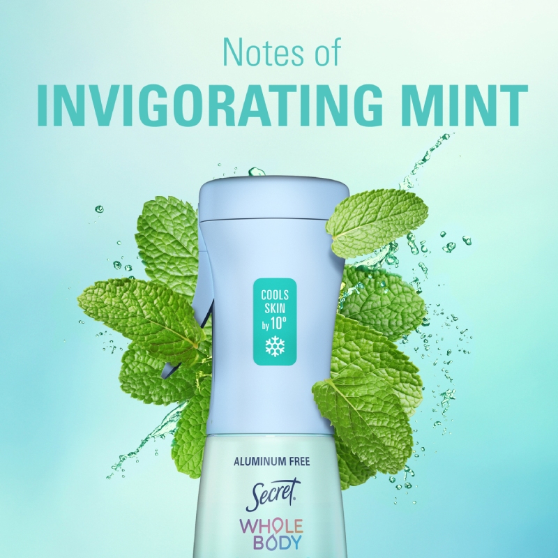 Secret Whole Body Cooling Deodorant Mist - Invigorating Mint