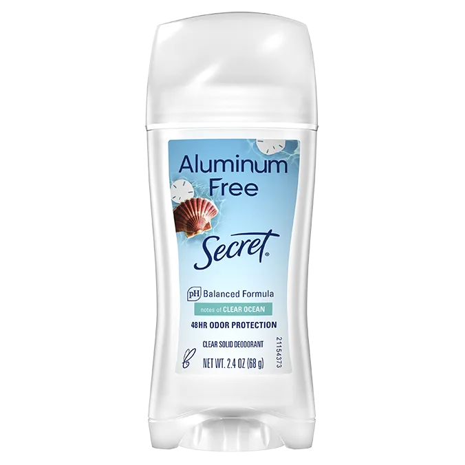 Secret Aluminum Free Clear Solid, Clear Ocean Scent, 2.4oz
