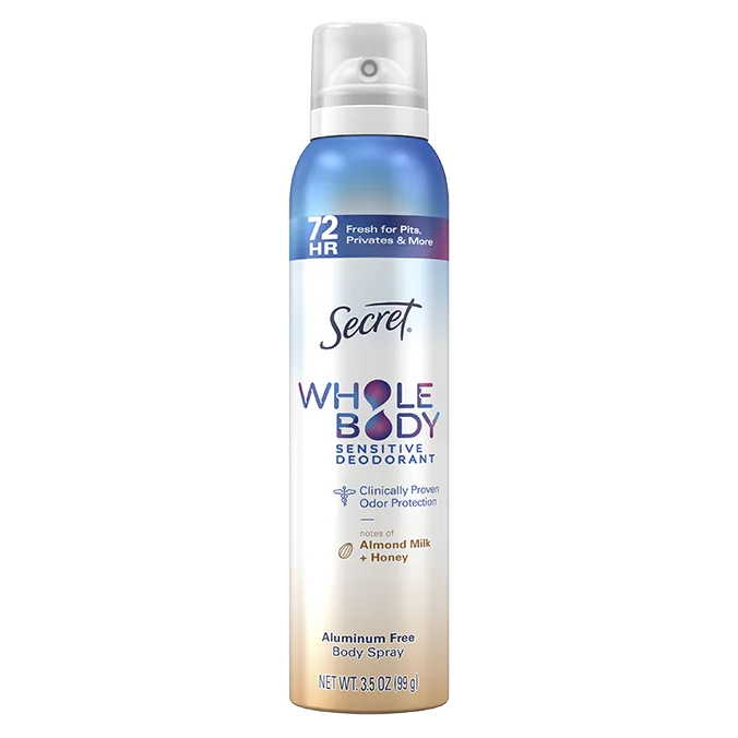 Secret Whole Body Almond Milk & Honey Deodorant Spray Bottle