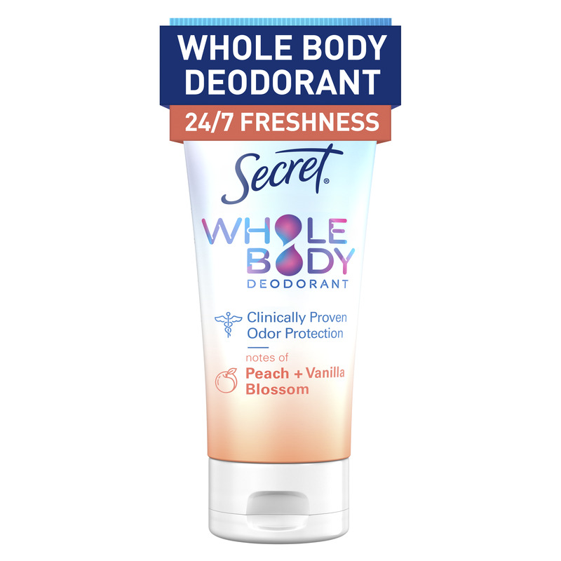 Secret Whole Body Peach & Vanila Deodorant Cream Container