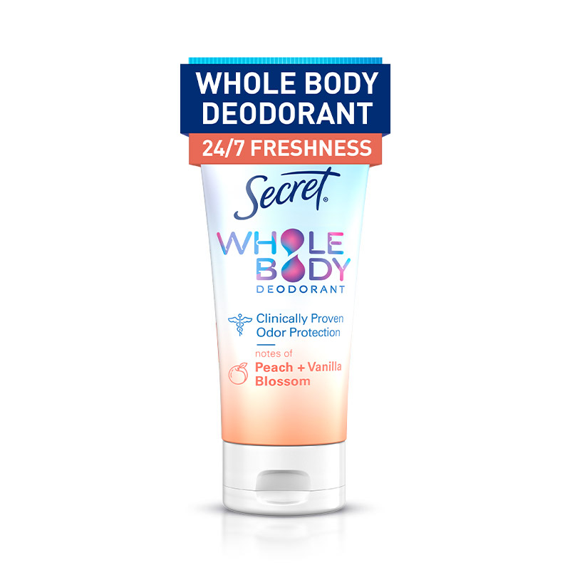 Secret Whole Body Peach & Vanila Deodorant Cream Container