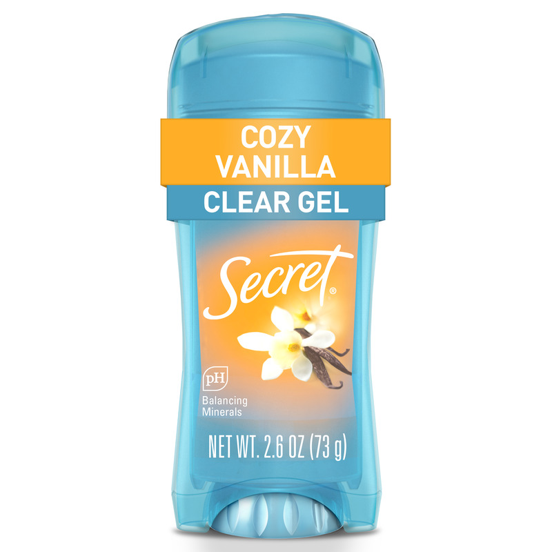 Secret cozy vanilla clear gel packaging