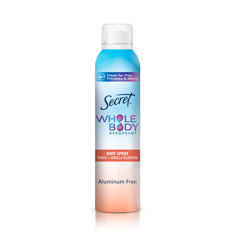 Secret Whole Body Peach & Vanila Deodorant Spray Bottle