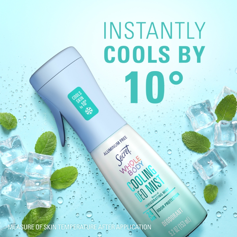 Secret Whole Body Cooling Deodorant Mist - Invigorating Mint
