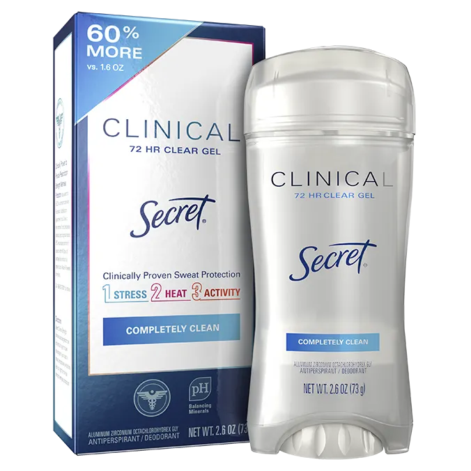 Clinical Strength Clear Gel Deodorant Completely Clean 2.6oz