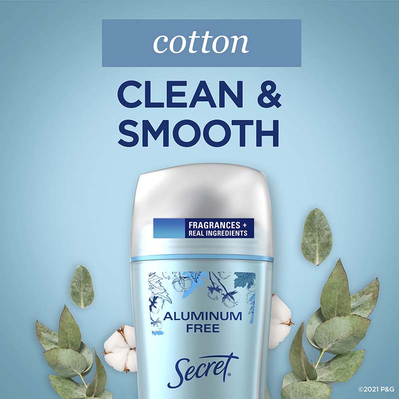 Secret Aluminum Free Deodorant - Cotton Scent Clean & Smooth