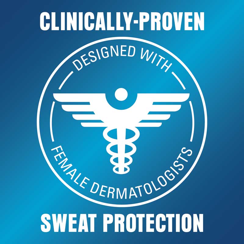 Designed with female dermatologists - clinically-proven sweat protection