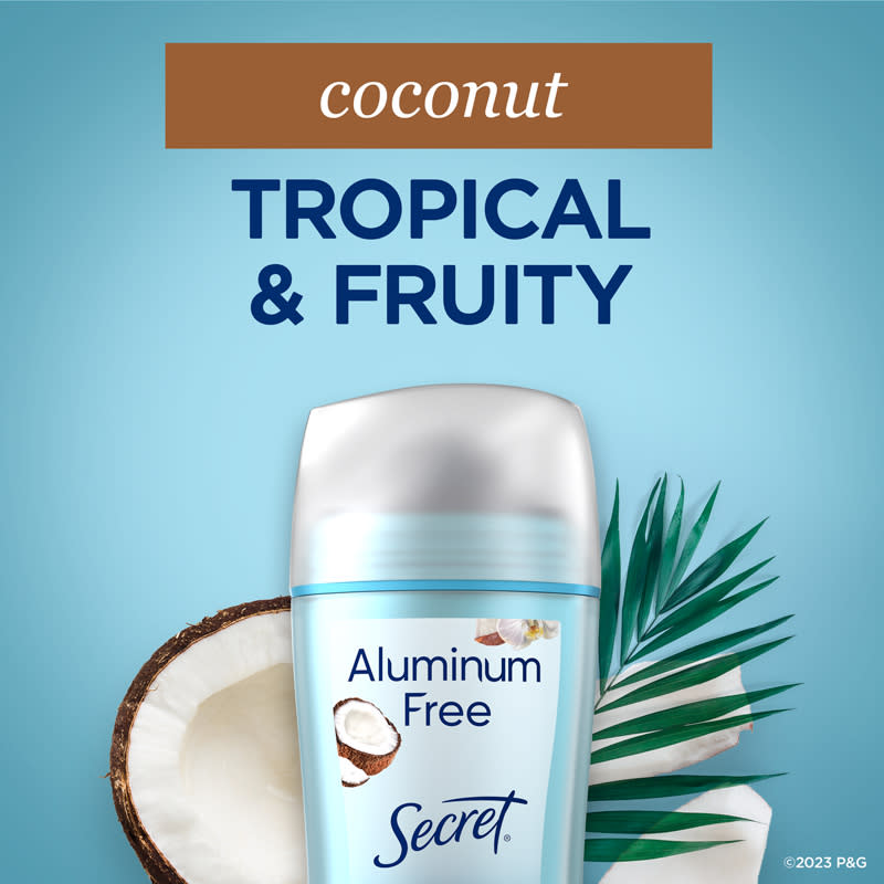 Secret Aluminum Free Deodorant - Real Coconut Scent Tropical & Fruity