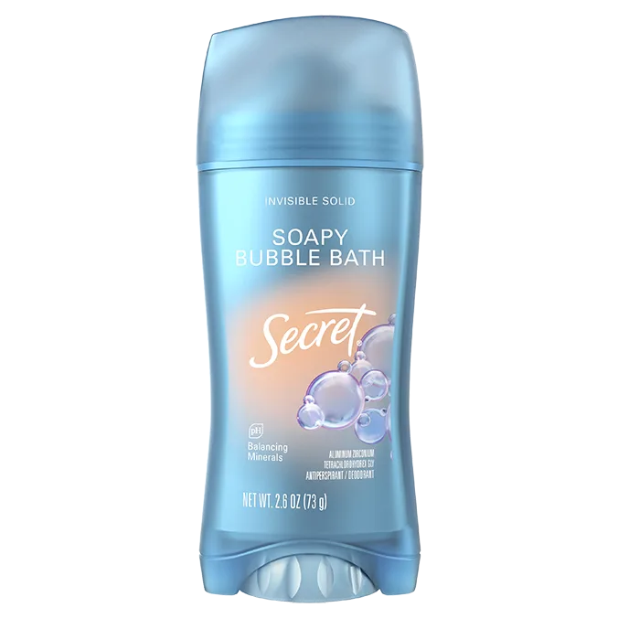 Secret soapy bubble bath, invisible solid, packaging