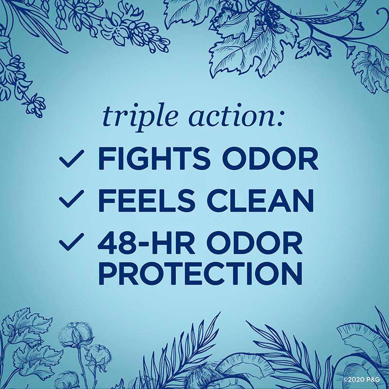 Triple Action: Fights odor, Feels clean, 48-Hour Protection