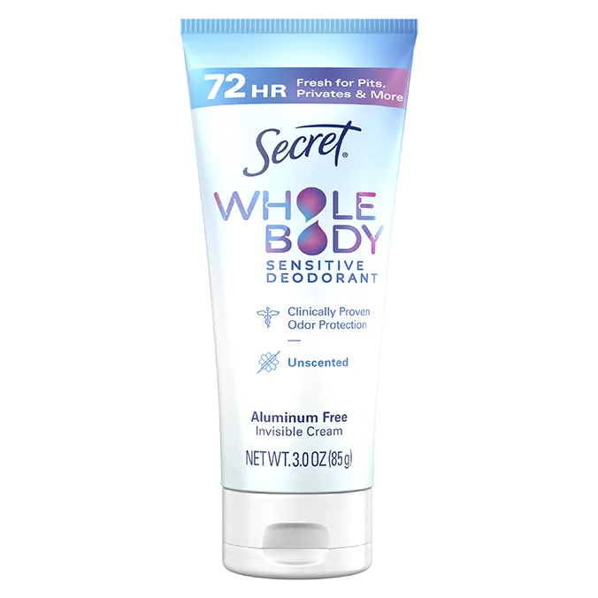 Secret Whole Body Uscented Deodorant Cream Container