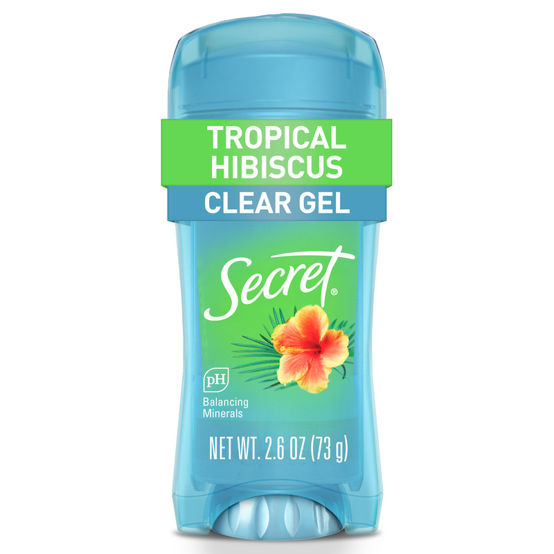 Secret tropical hibiscus clear gel packaging