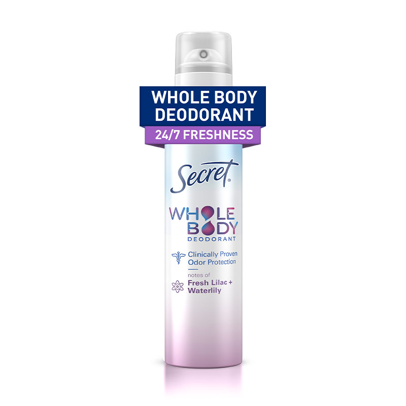 Secret Whole Body Lilac & Waterlily Deodorant Spray Bottle