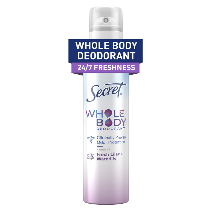 Secret Whole Body Lilac & Waterlily Deodorant Spray Bottle