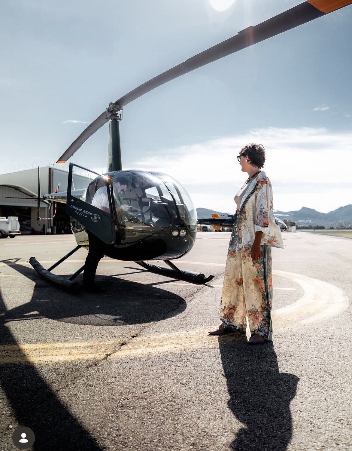 Greenbees Helico helicopter on a transfer between Nice Airport and Monaco
