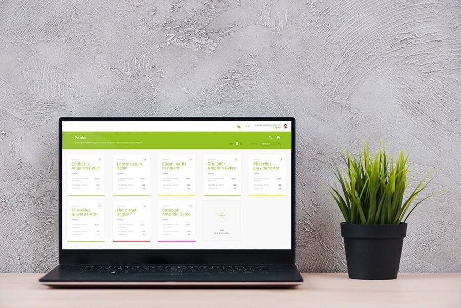 Notebook with the Energy Market app running on it