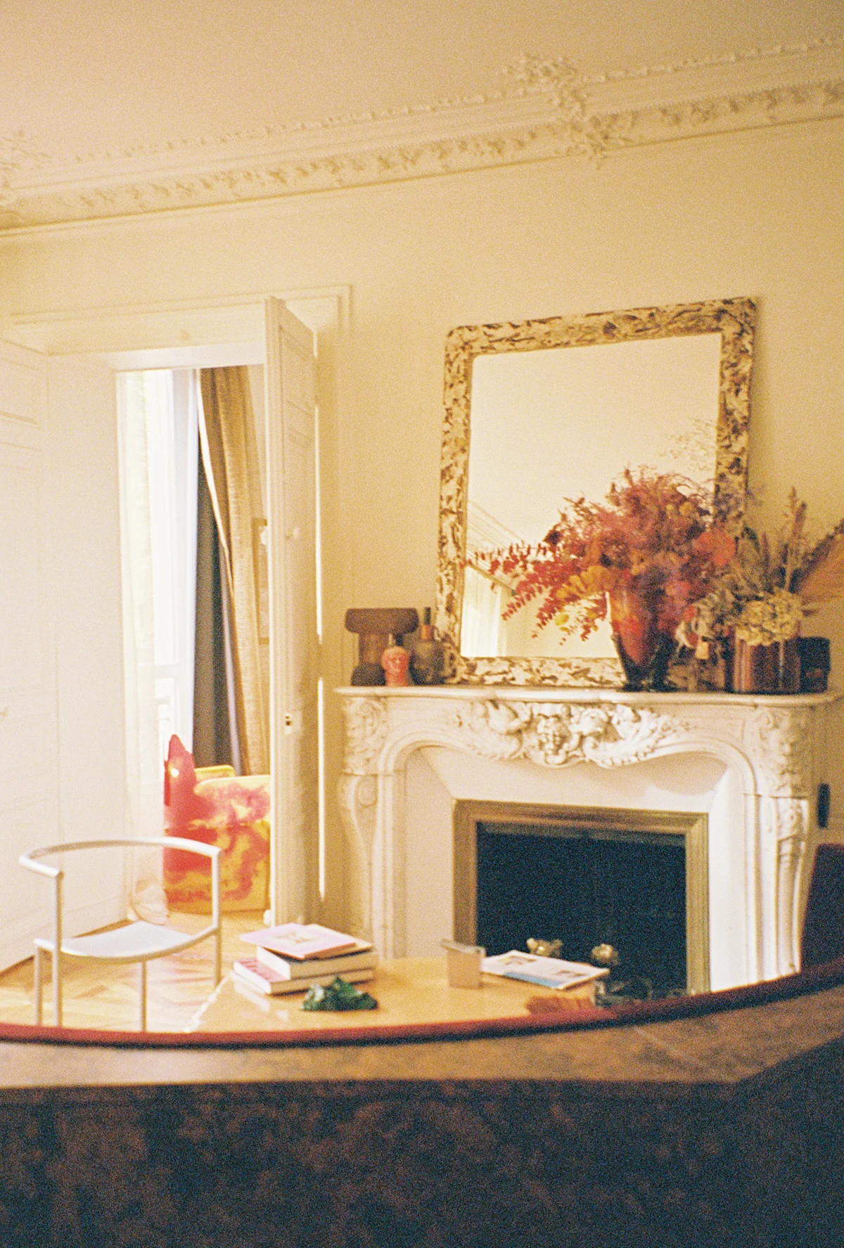 The plaster and rust mirror Sophie designed 