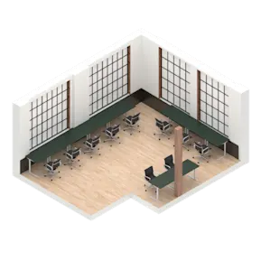 Private, lockable office suite