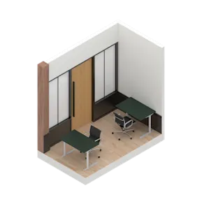 Private, lockable office space space