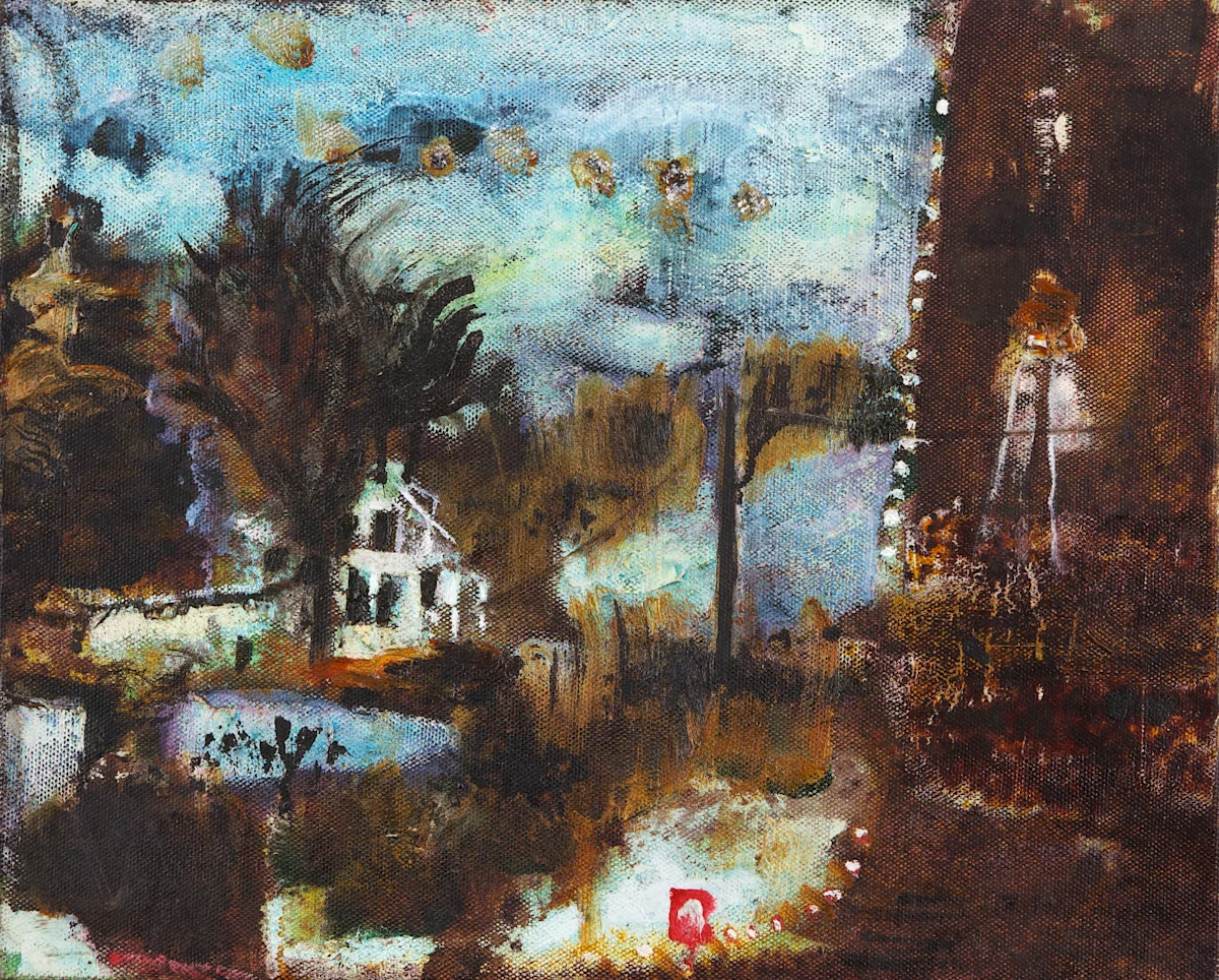 "Study for Iron Hill", Quebec landscape painted in 1992 by Peter Doig