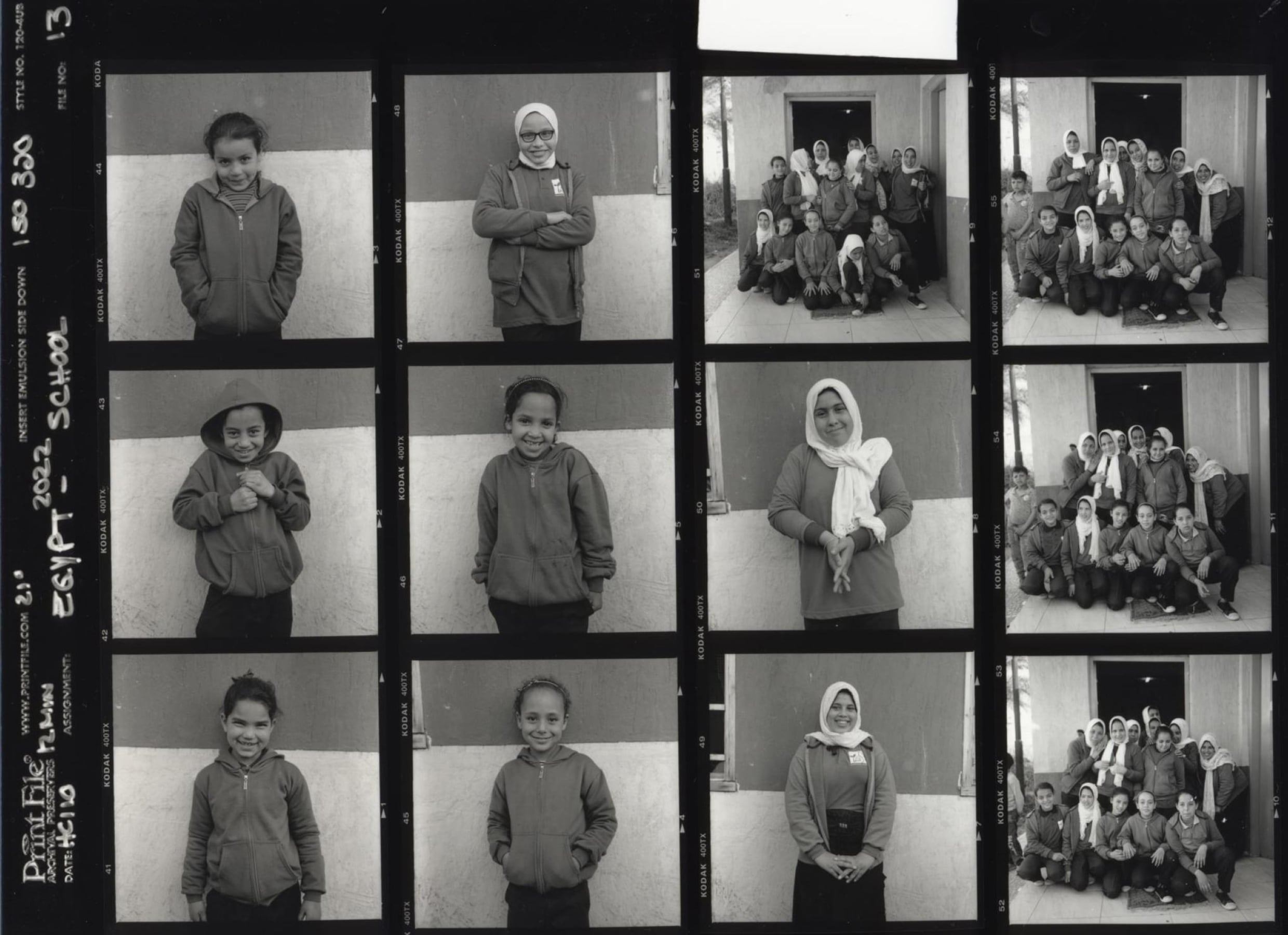 Collection of Film Photos of Students Attending One of Ten Kotn Funded Schools in Egypt.