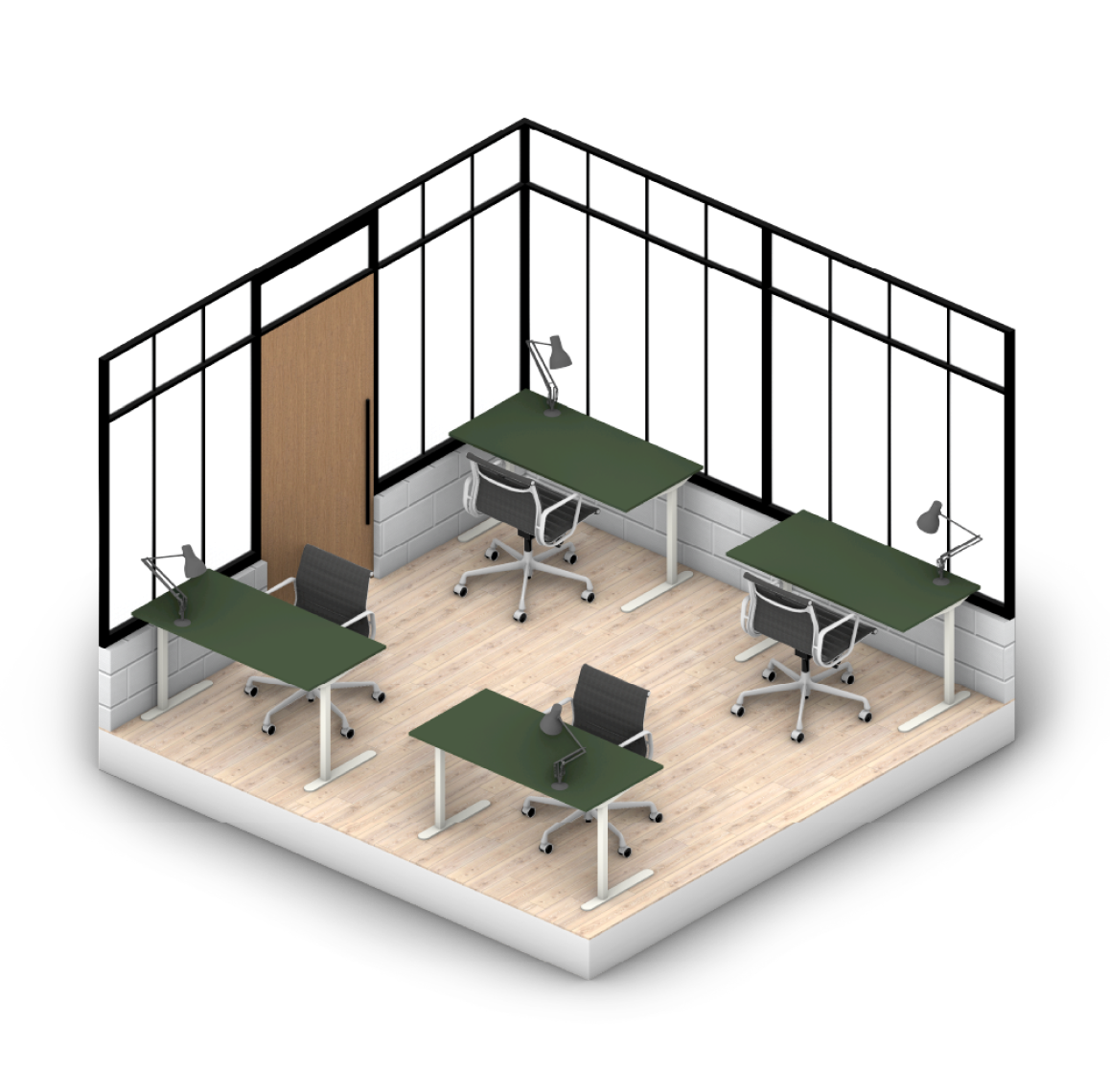 Private, lockable office space