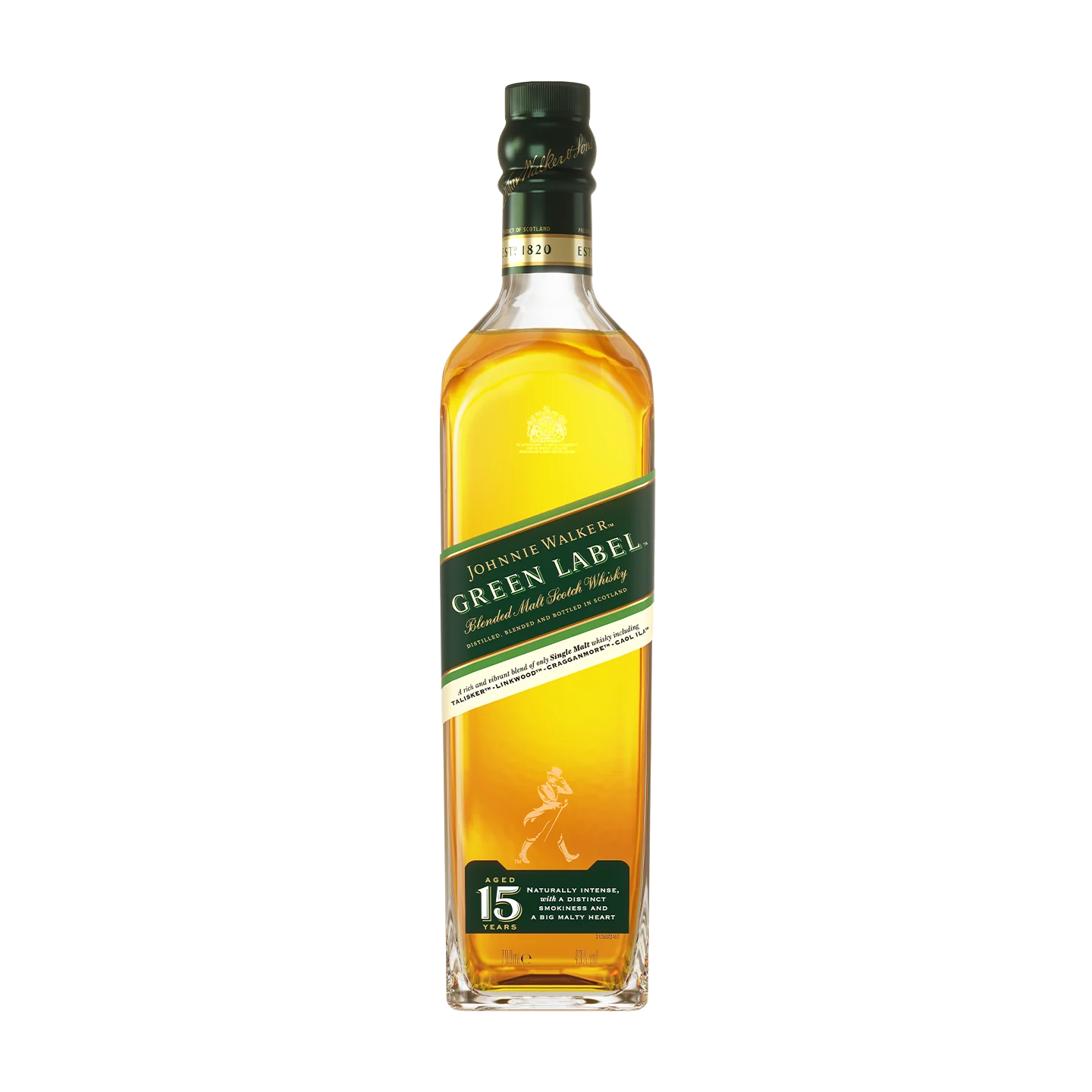 Μια φιάλη Johnnie Walker Green Label 15 χρόνων Blended Malt Scotch Whisky.