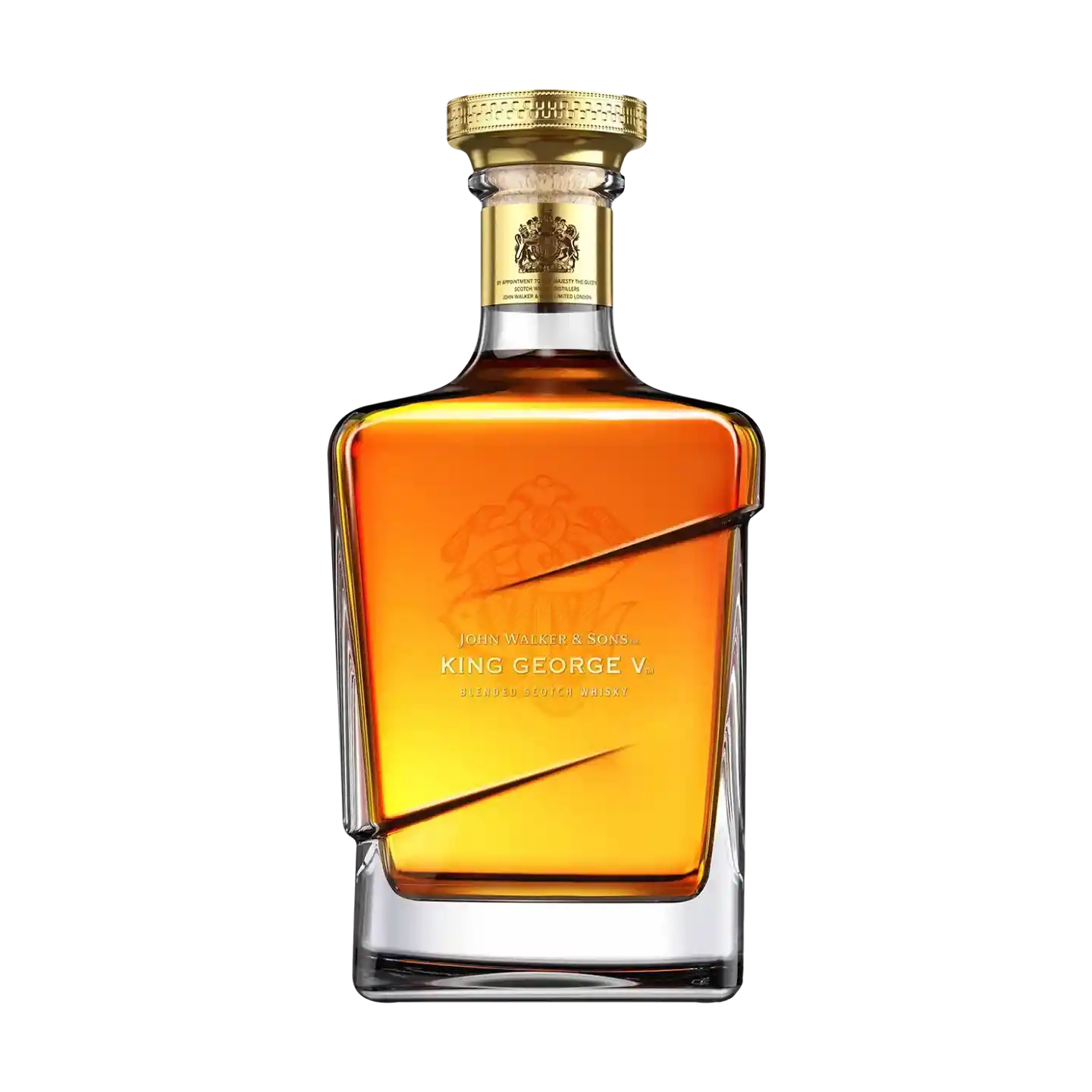 Uma garrafa de uísque escocês blended John Walker & Sons King George V.