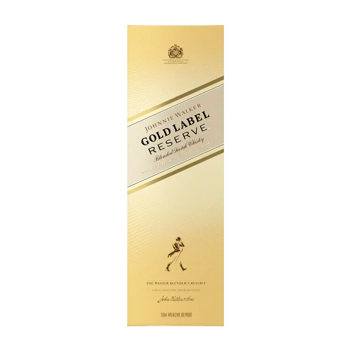 Η ετικέτα μιας φιάλης Johnnie Walker Gold Label Reserve blended Scotch whisky.