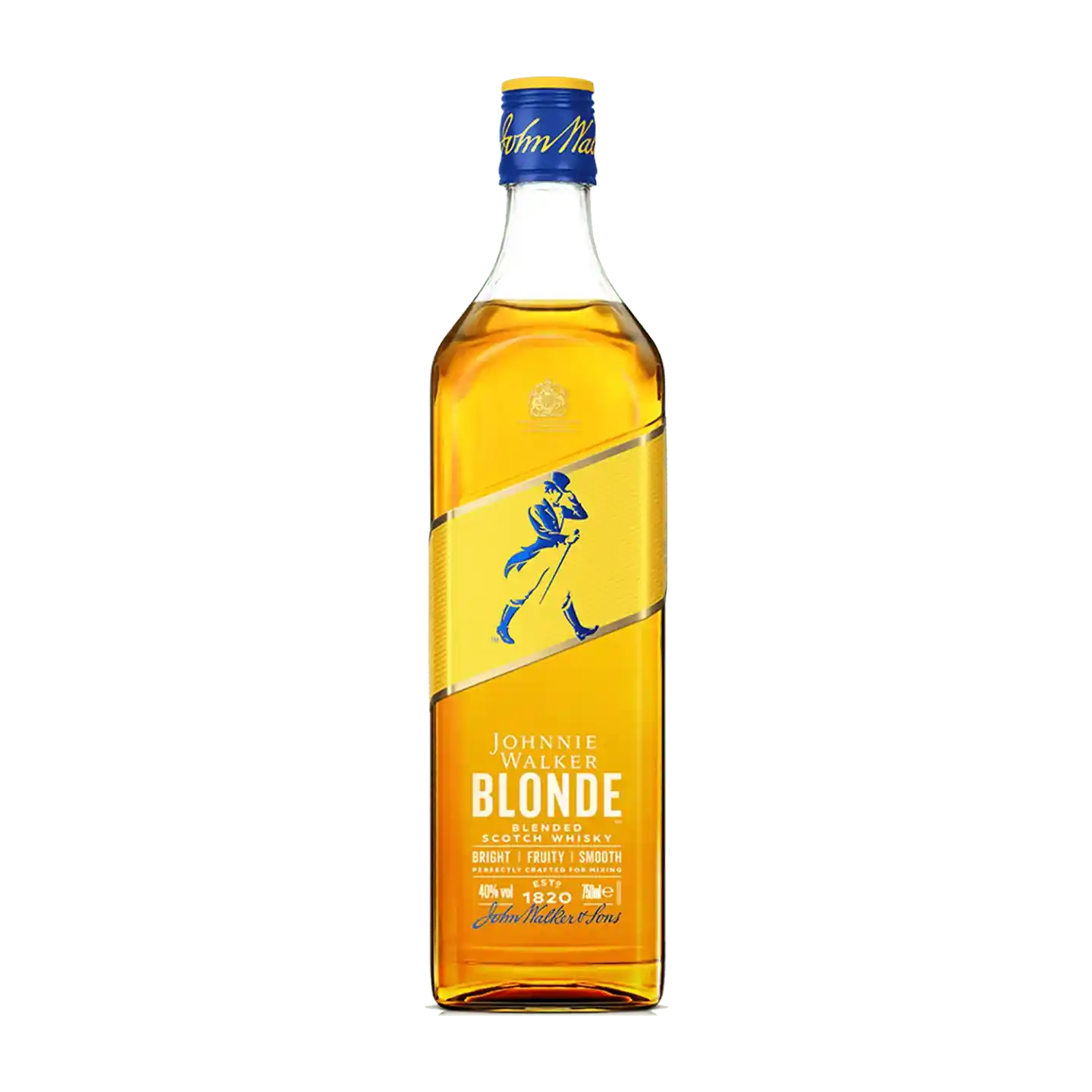 Uma garrafa de Johnnie Walker Blonde Blended Scotch Whisky.