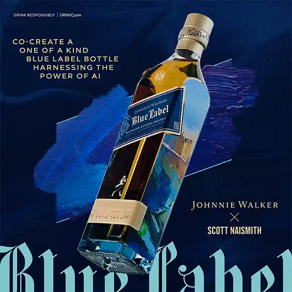 Johnnie Walker has partnered with Scott Naismith, providing guests the opportunity to co-design a Johnnie Walker Blue Label x Scott Naismith edition, printed right here at Johnnie Walker Princes Street.