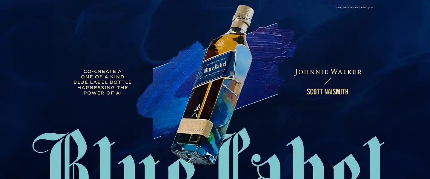 Blue Label Bottle with Custom Designed Labels by Scott Naismith