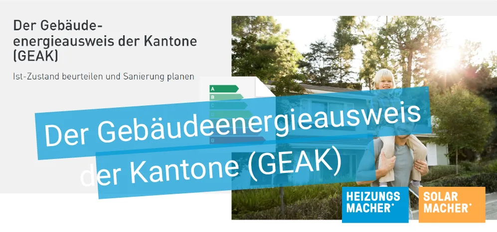 Der Gebäudeenergieausweis der Kantone GEAK - Vater mit Tochter vor einem Einfamilienhaus