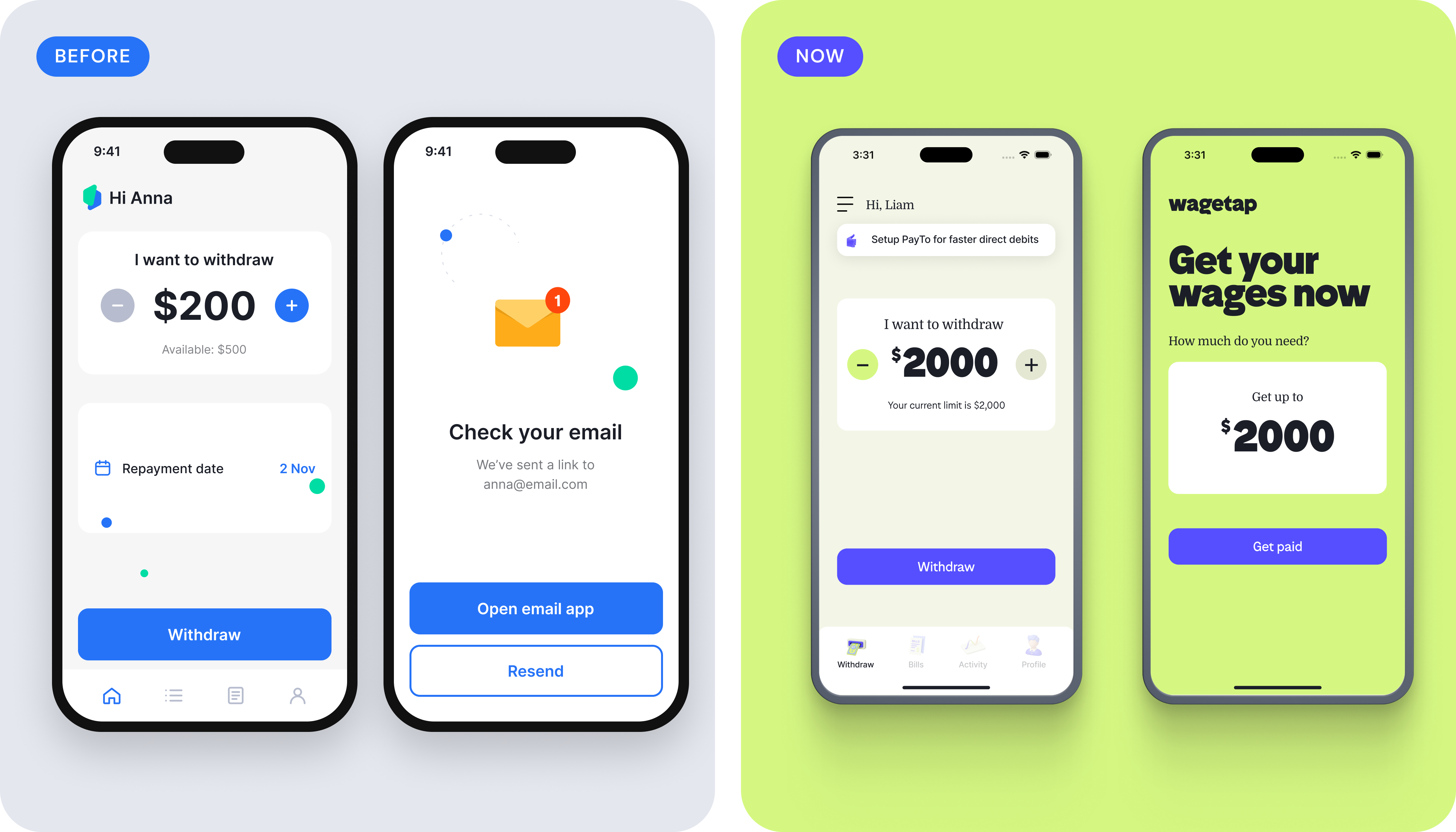 old vs new app