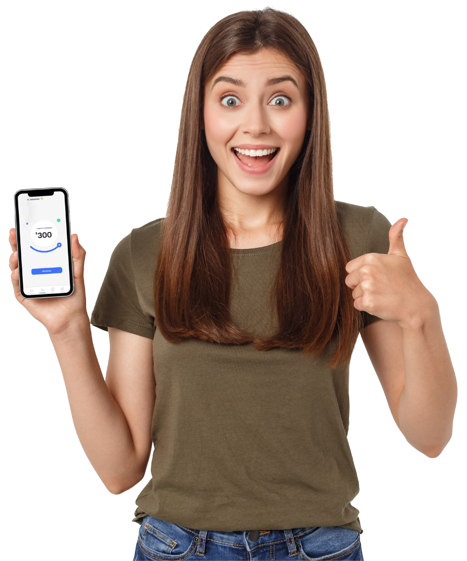 woman enthusiastic thumbs up