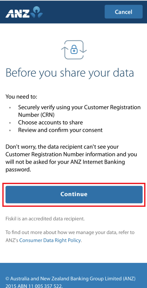 ANZ - before you share