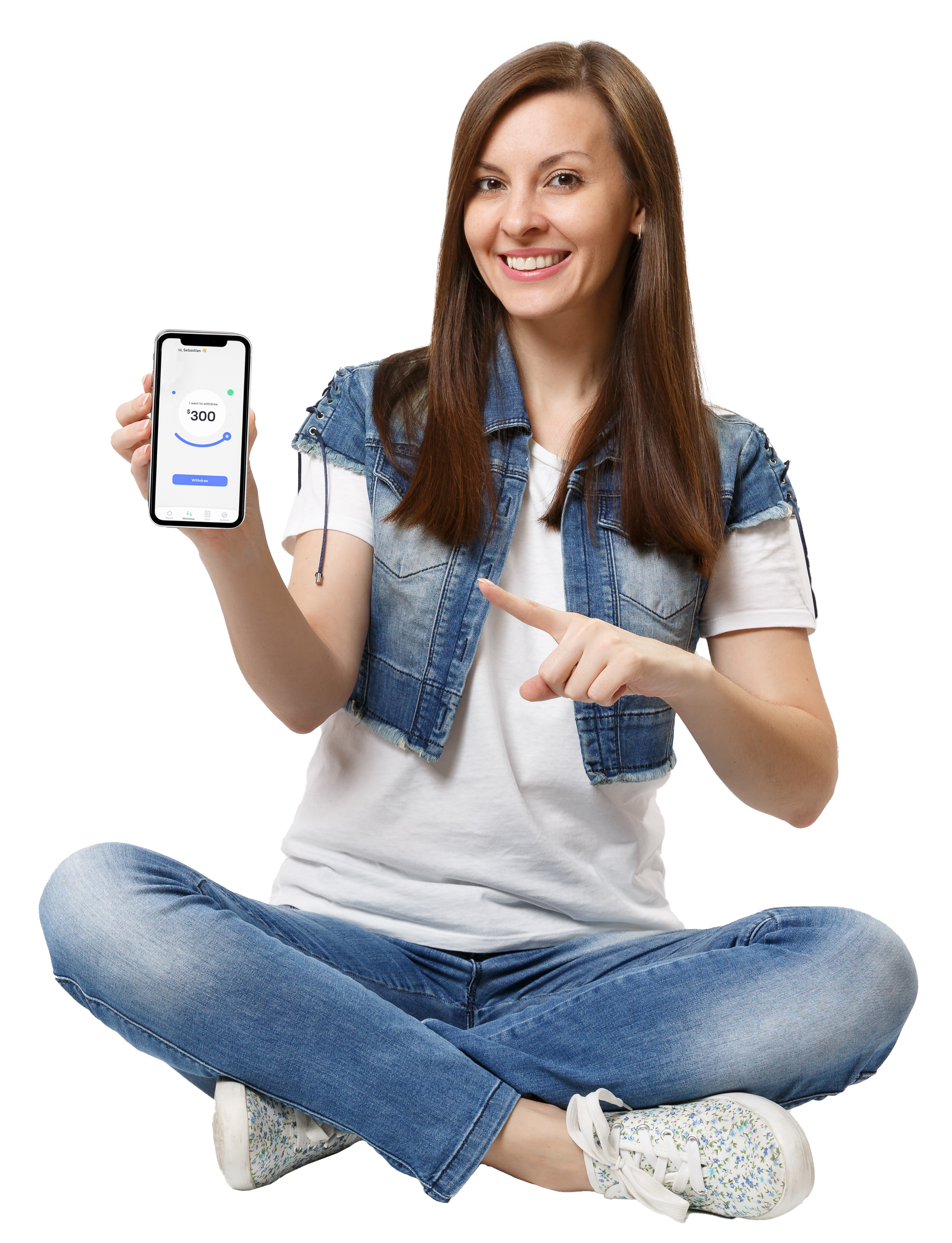 Woman Sitting With Phone