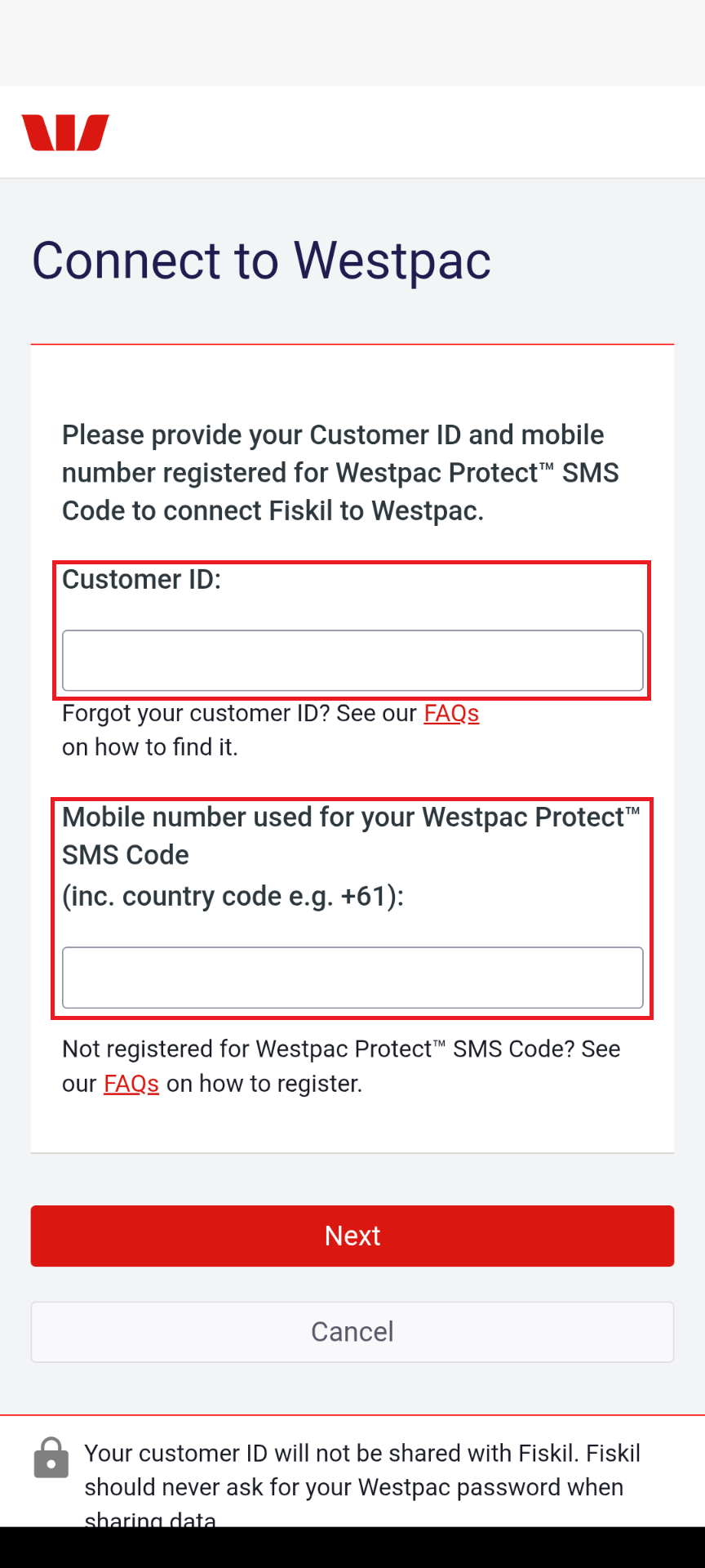 Westpac - ID and mobile