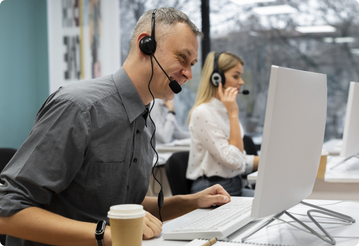 Man sitting at desk