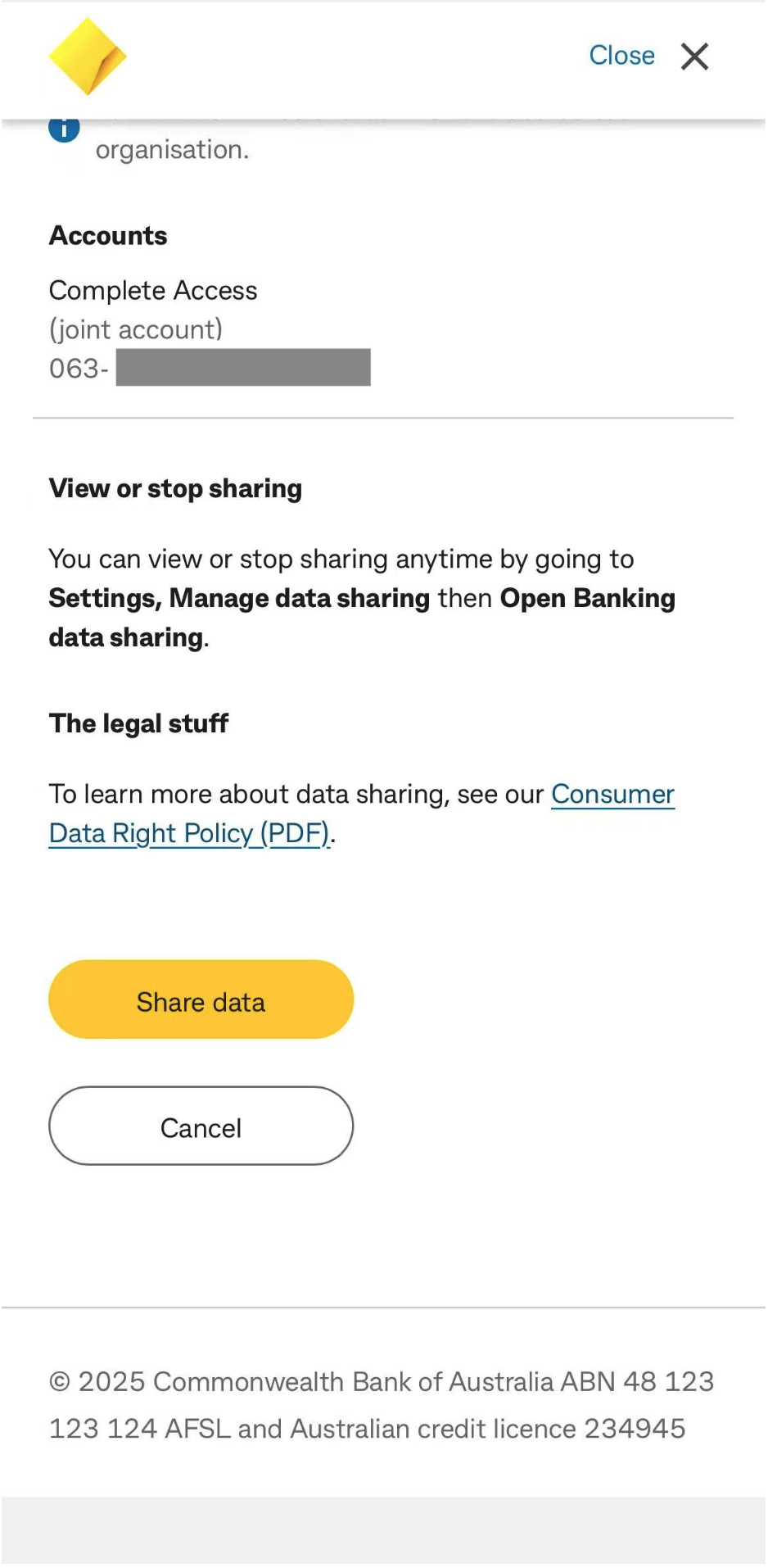 cba - share data