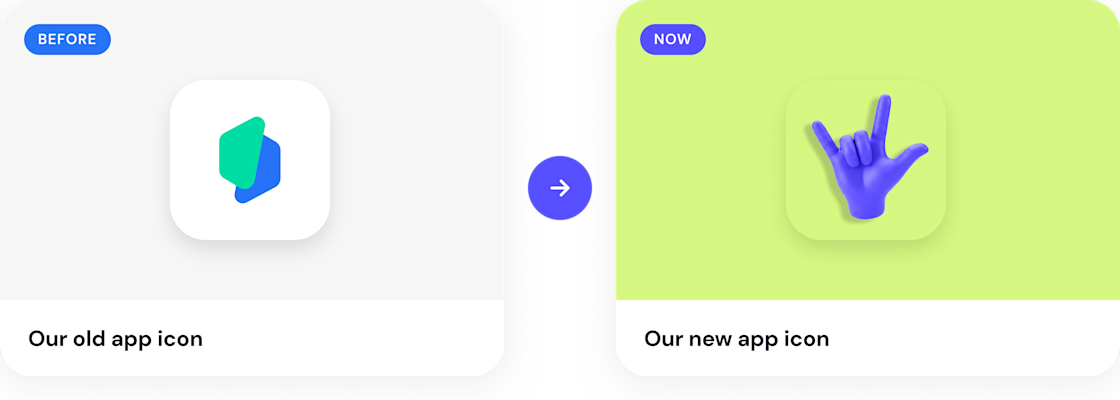 old vs new app icon