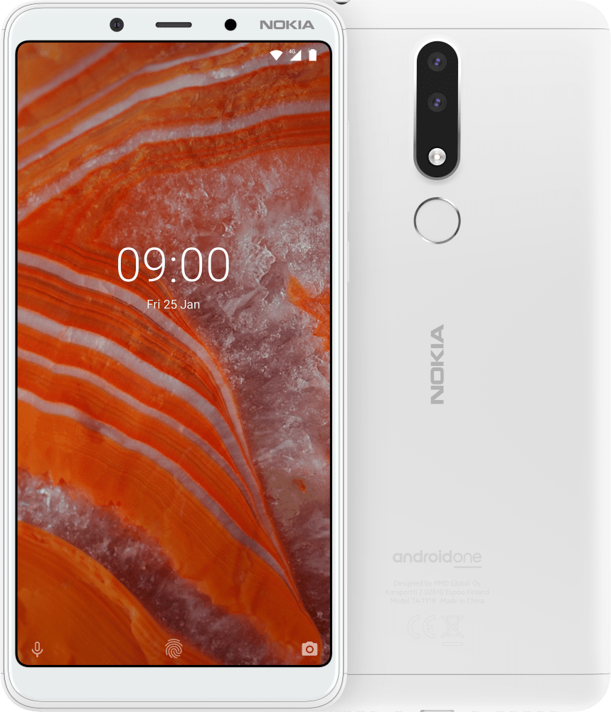 Enlarge Сив Nokia 3.1 Plus from Front and Back